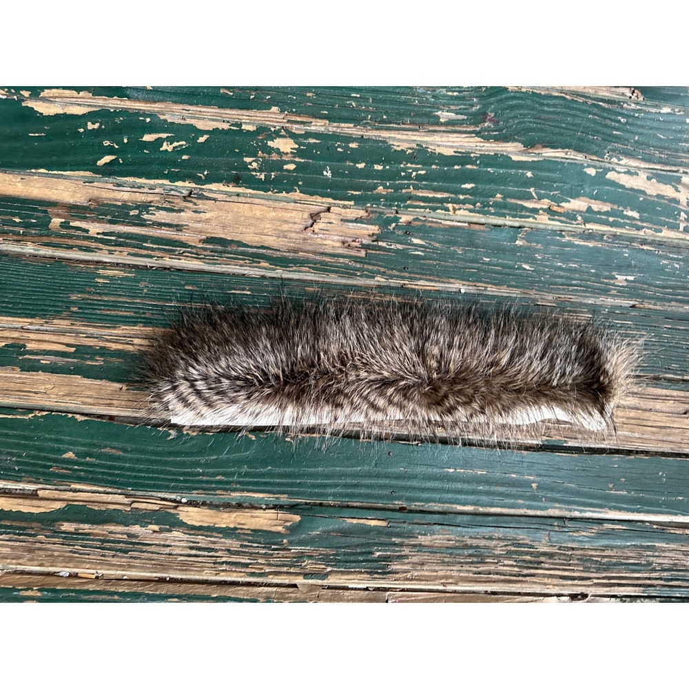 Faux Fur Parka Hood Trim Replacement Brown Grey Zipper Attachment 17.5 Inch